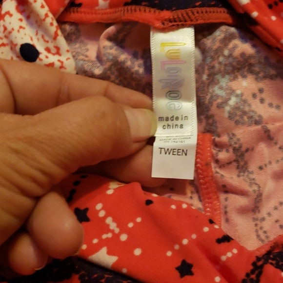 💙LuLaRoe Red Fireworks Americana Legging - Picture 2 of 2